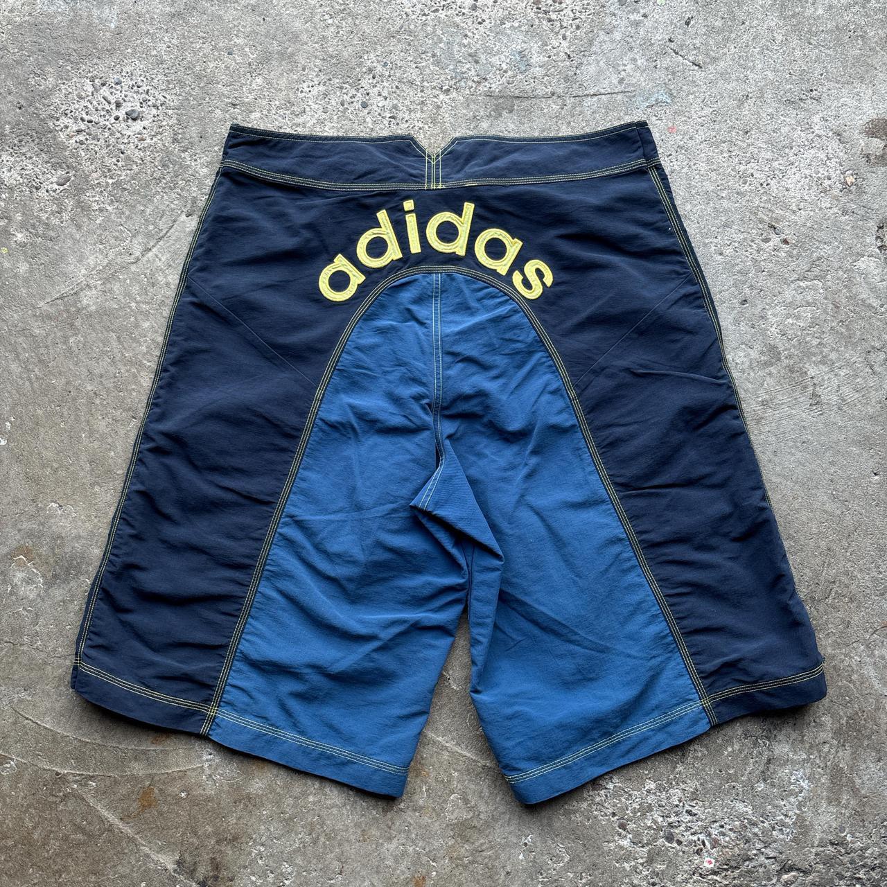Blue and navy 00s Adidas board shorts