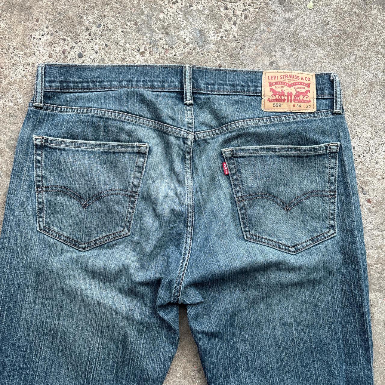 Levi Strauss & Co washed blue straight denim jeans