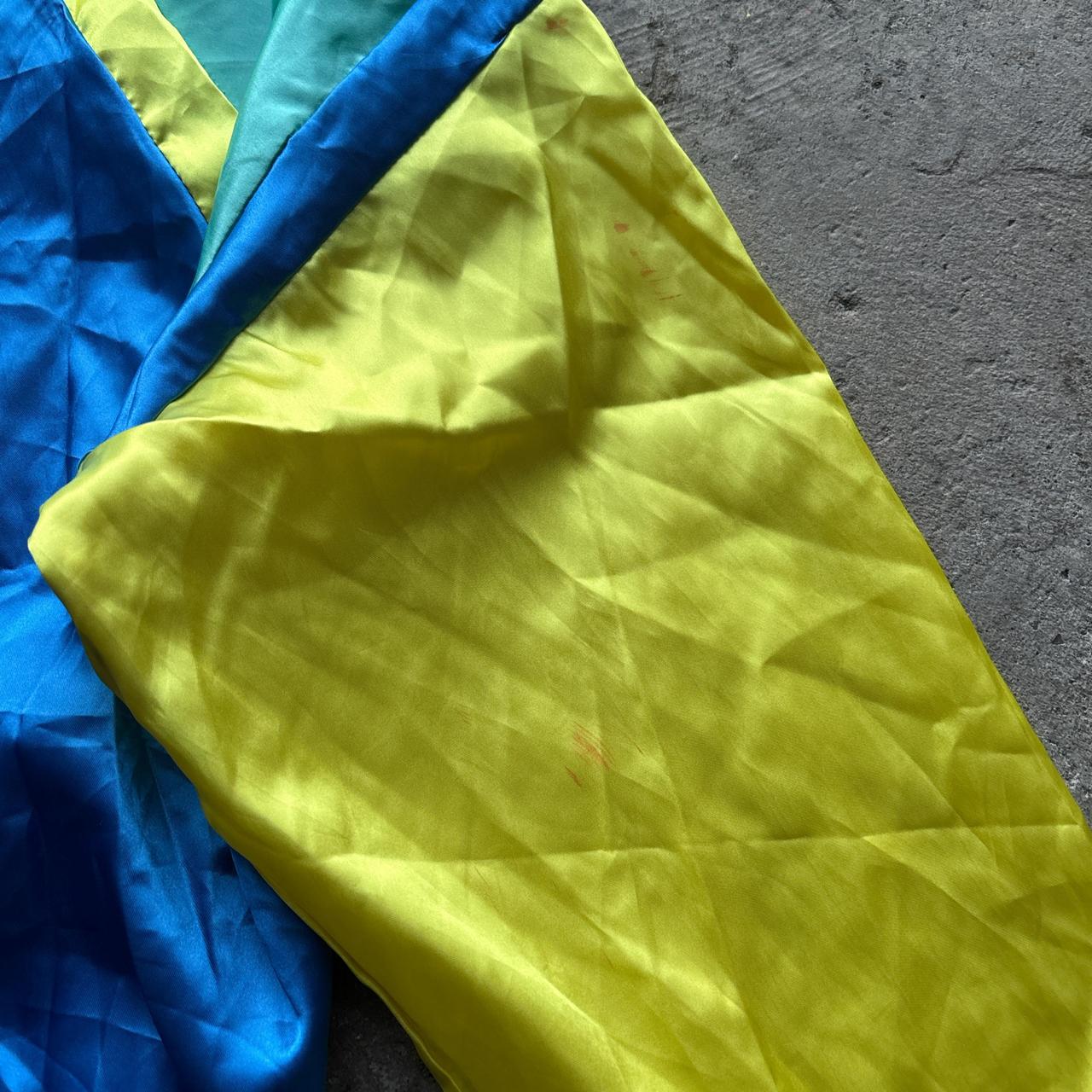 80s blue, yellow and green track jacket