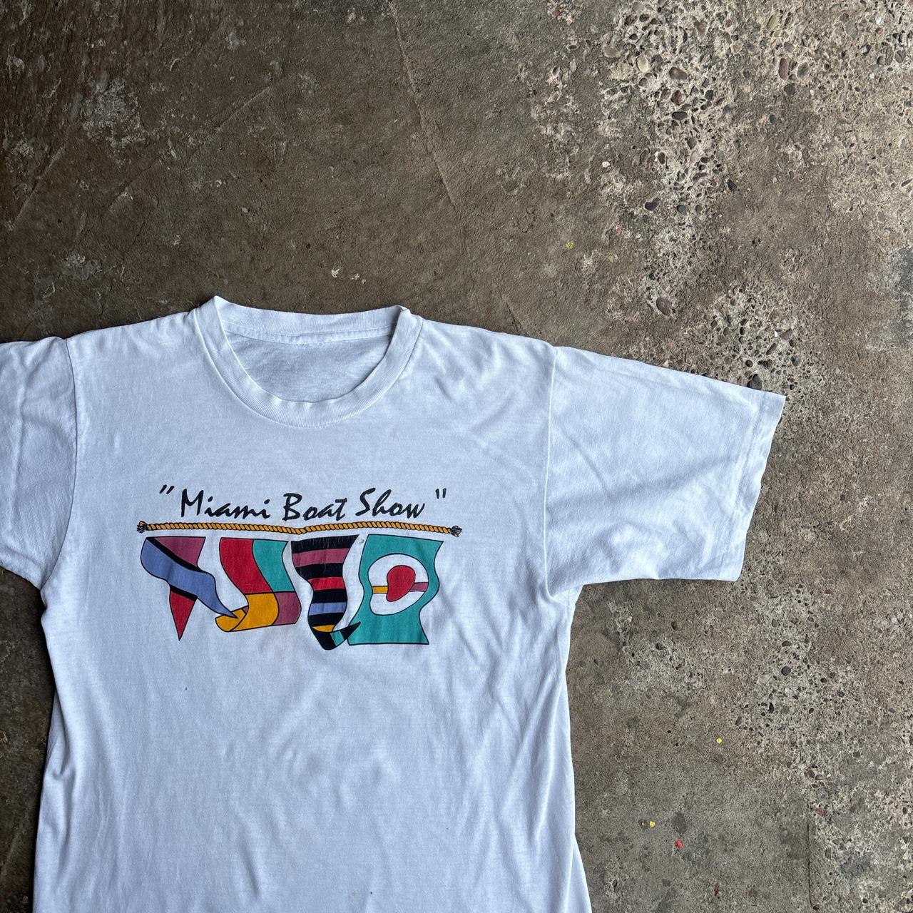 White Vintage ‘Miami Boat Show’ Graphic T-Shirt - M