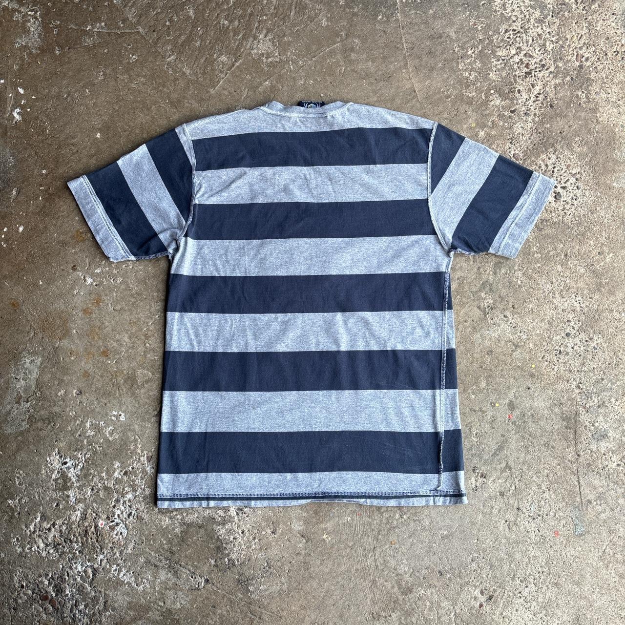 Navy & Grey Striped Bristol Rugby T-Shirt