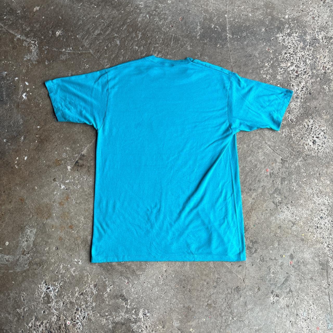 Vintage Blue Miami Single-Stitch Graphic T-Shirt