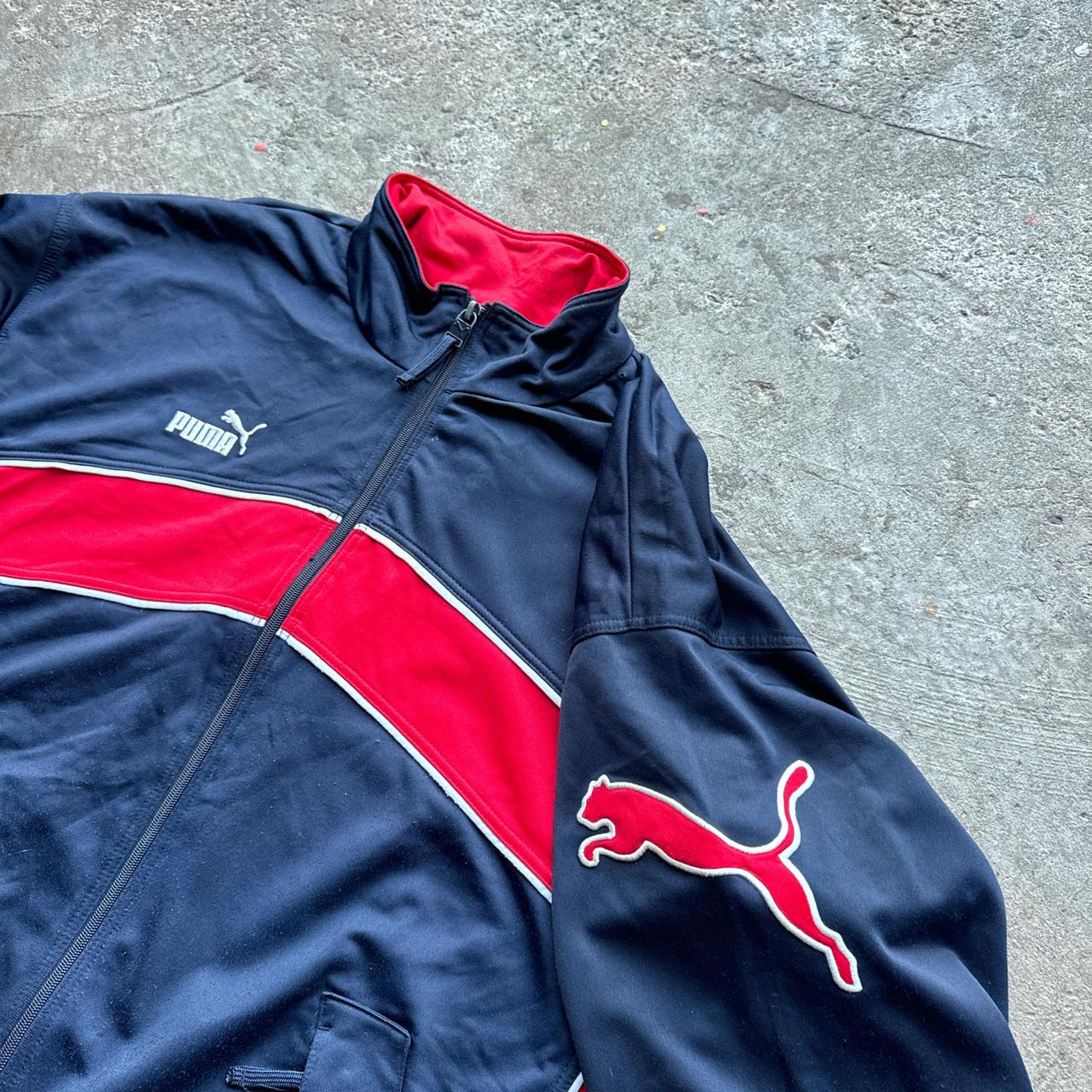 Navy, red and white vintage Puma sportswear jacket