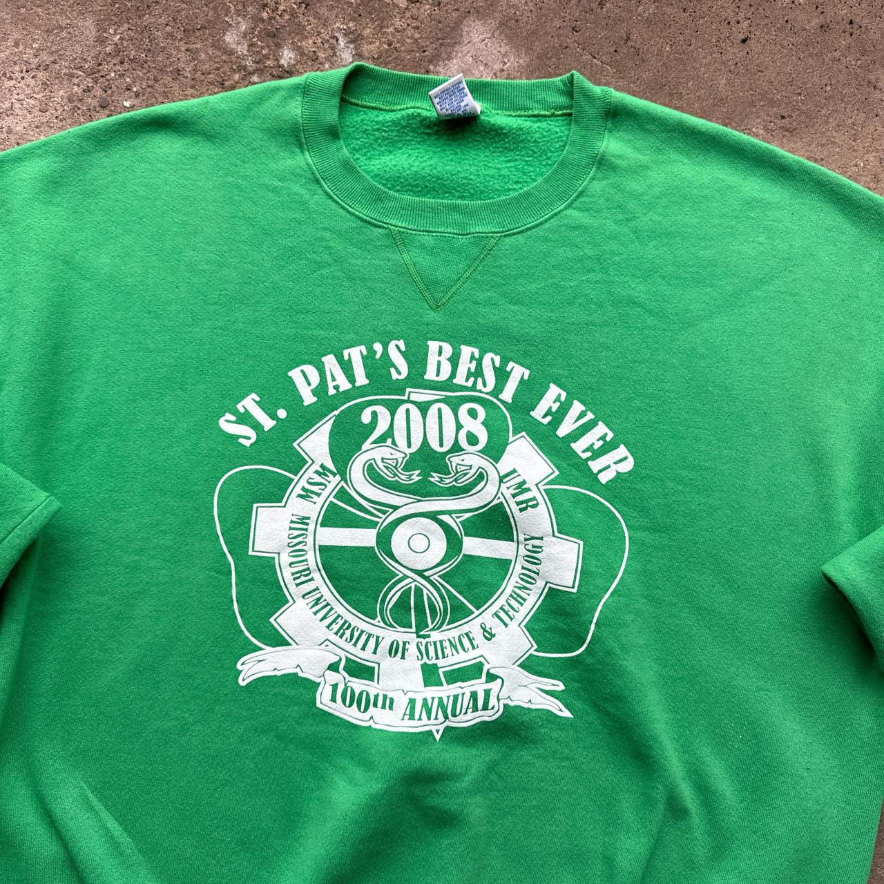 Green graphic sweatshirt with ‘St