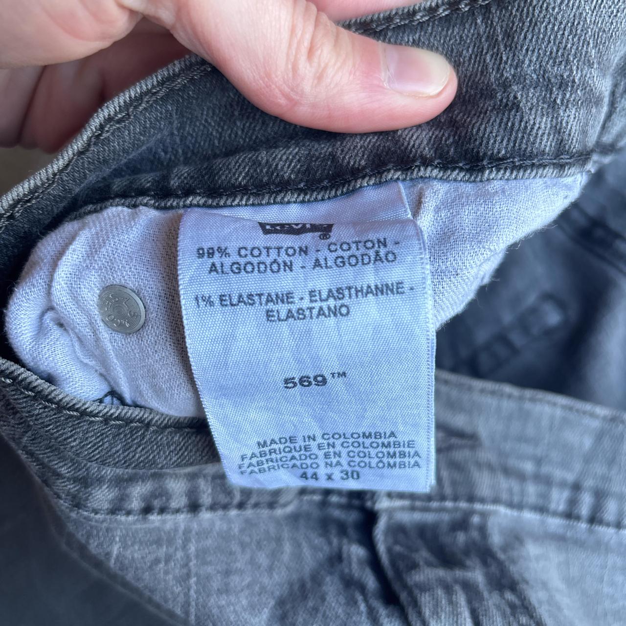 Washed Black Denim Cut Levi’s 569 Jean Shorts