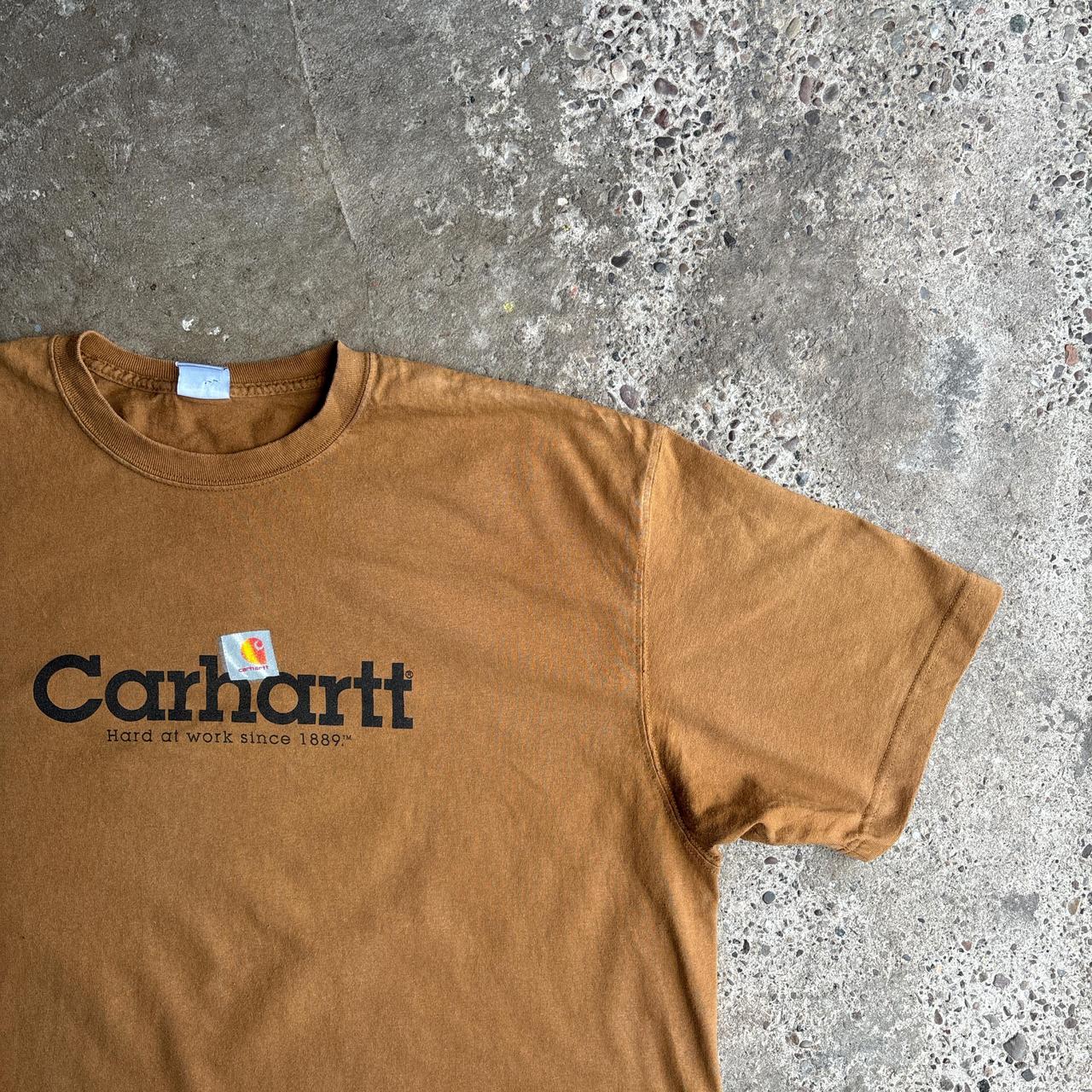 Brown Carhartt Logo Graphic T-Shirt - XL