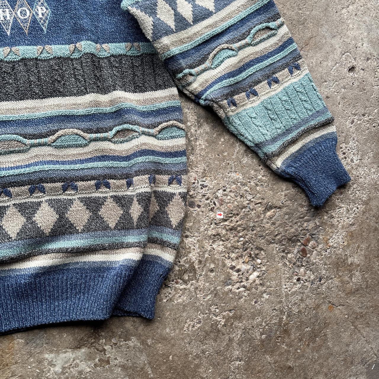 Blue Sweater Shop knitted jumper with embroidered logo