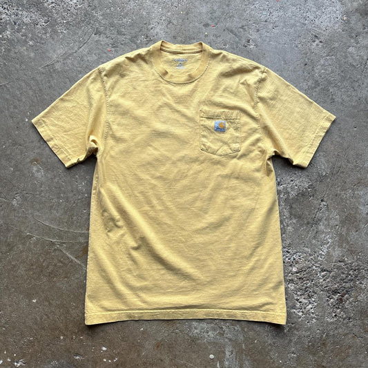Vintage yellow Carhartt single pocket t-shirt - M