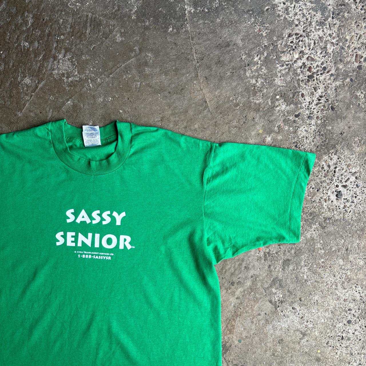Vintage Green Single Stitch ‘Sassy Senior’ T-Shirt