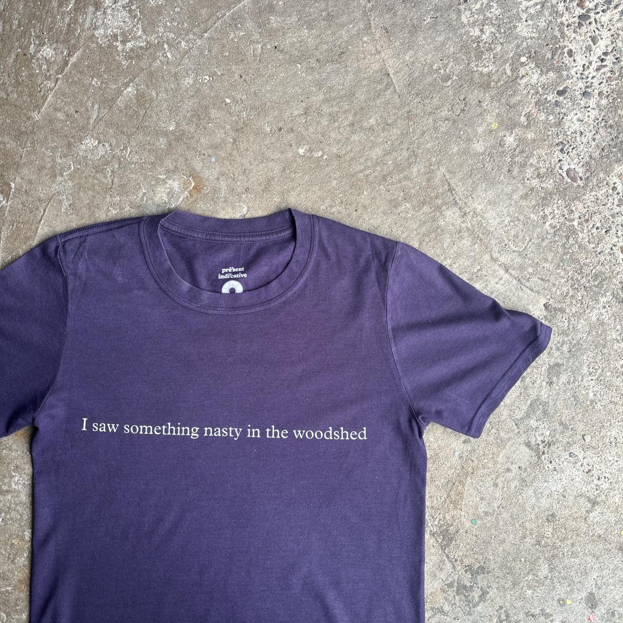 Vintage Purple T-Shirt Featuring Text Print