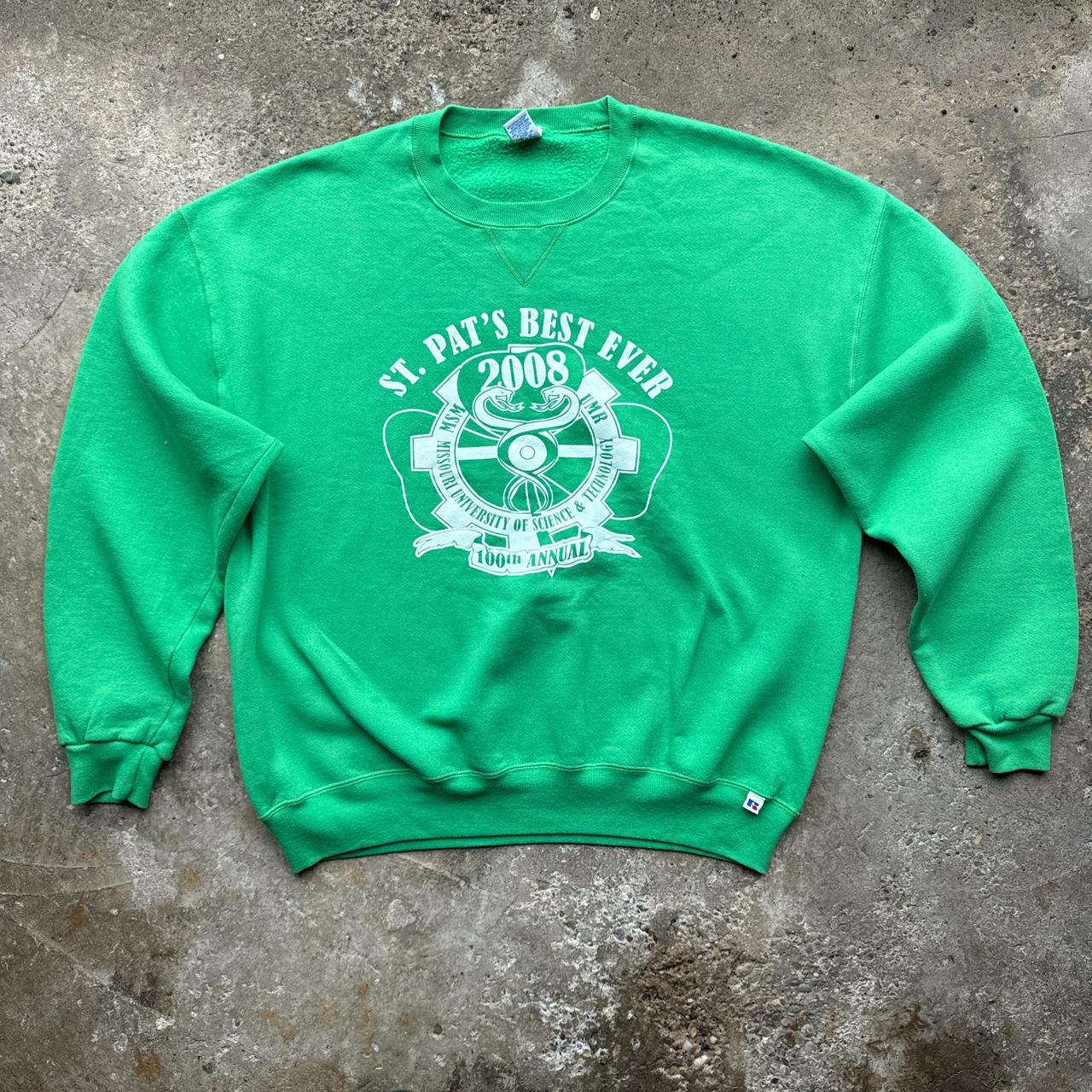 Green graphic sweatshirt with ‘St