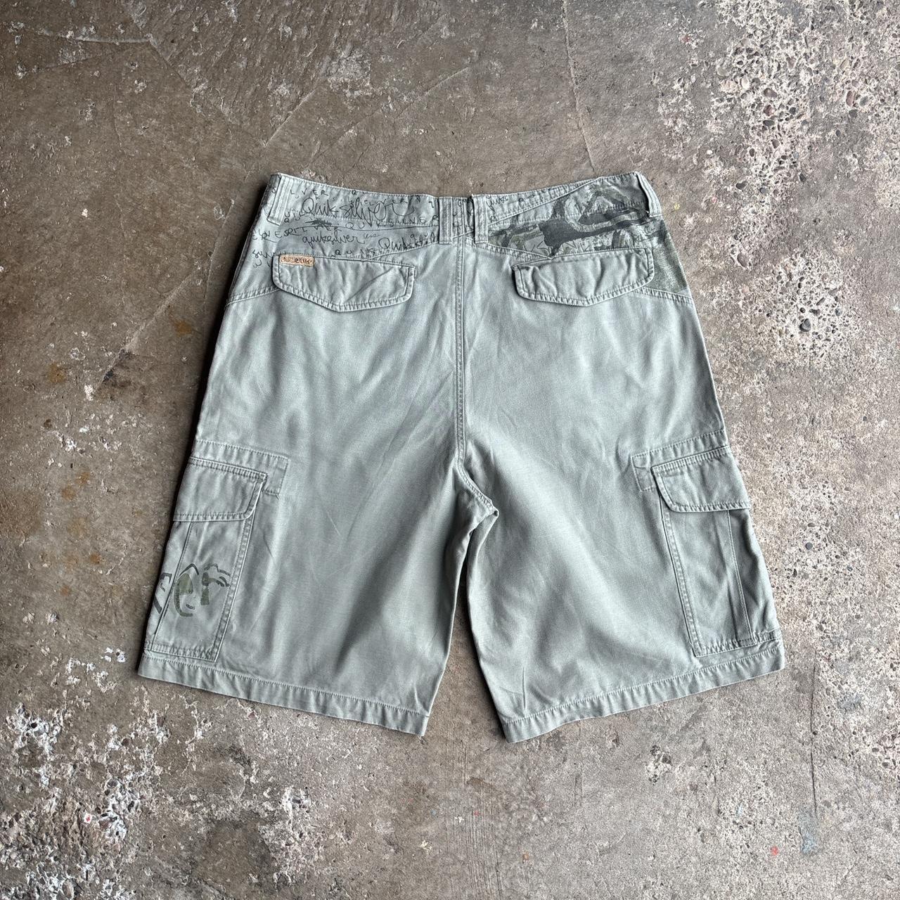 Green Quiksilver Graphic Y2K Cargo Shorts