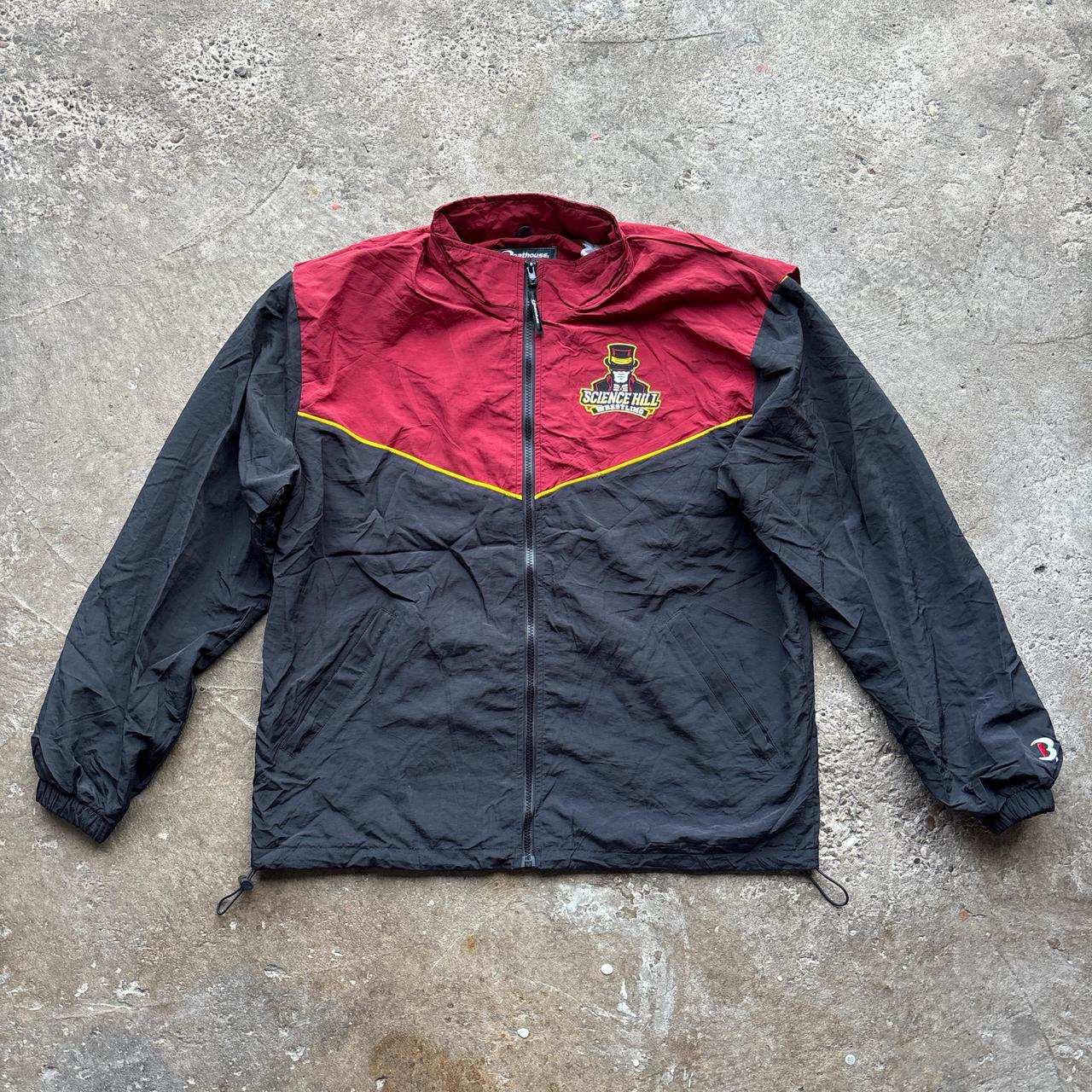 Burgundy and black Boathouse Sports track jacket with wrestling embroidered