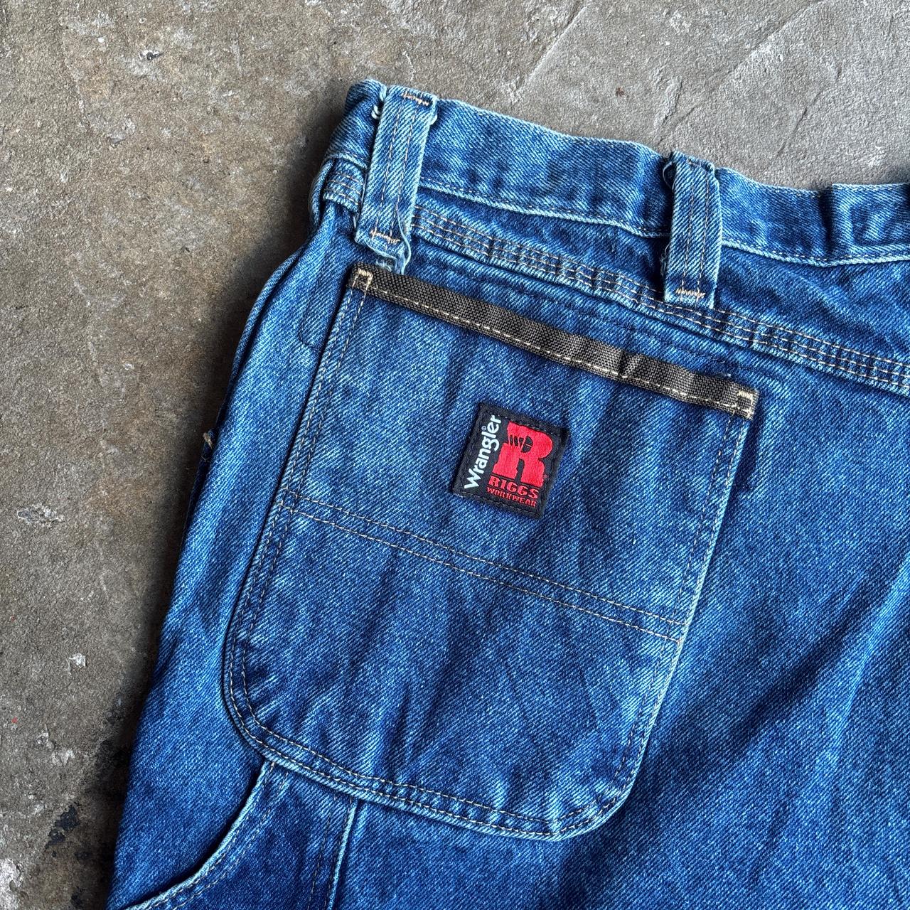 Blue Denim Wrangler ‘Riggs Workwear’ Cut Carpenter Jean Shorts