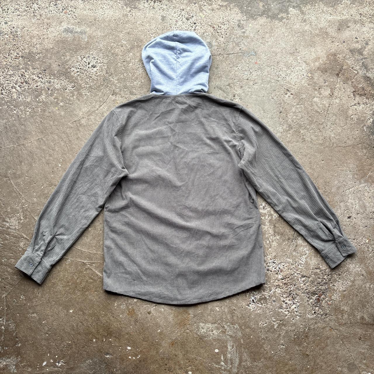 Grey Corduroy shirt with hood - M