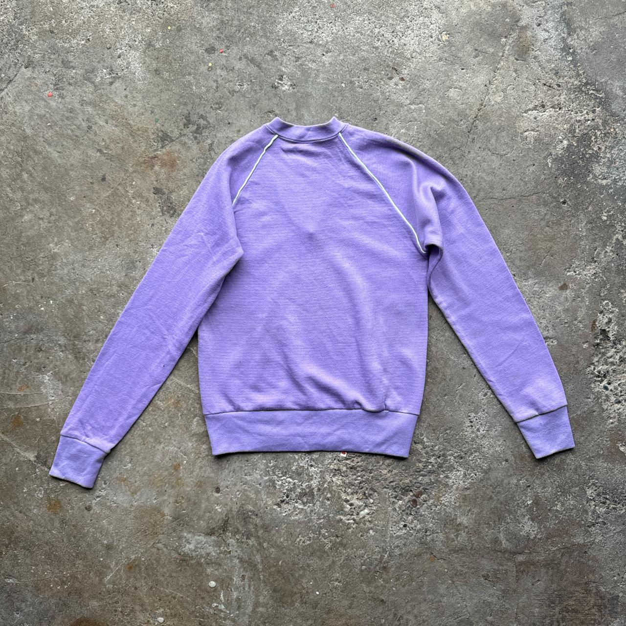 Adidas purple and white V-neck sweatshirt sportswear