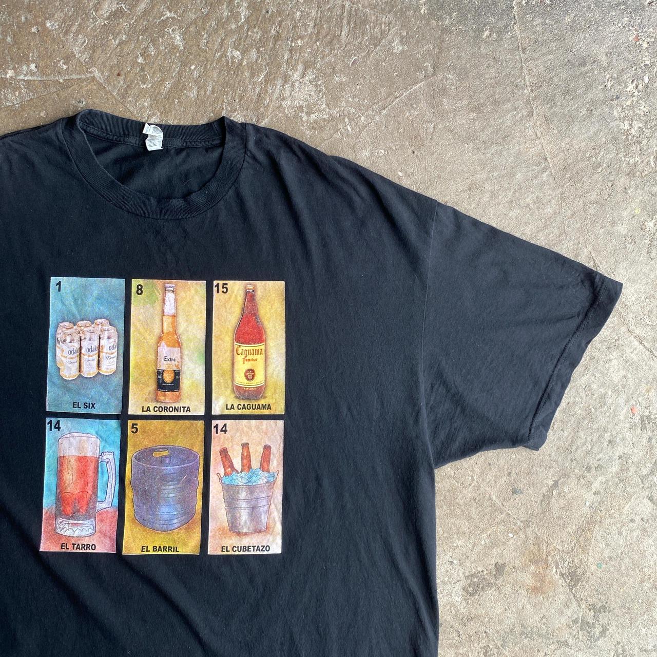 Black Graphic Mexican Beer T-Shirt - 3XL