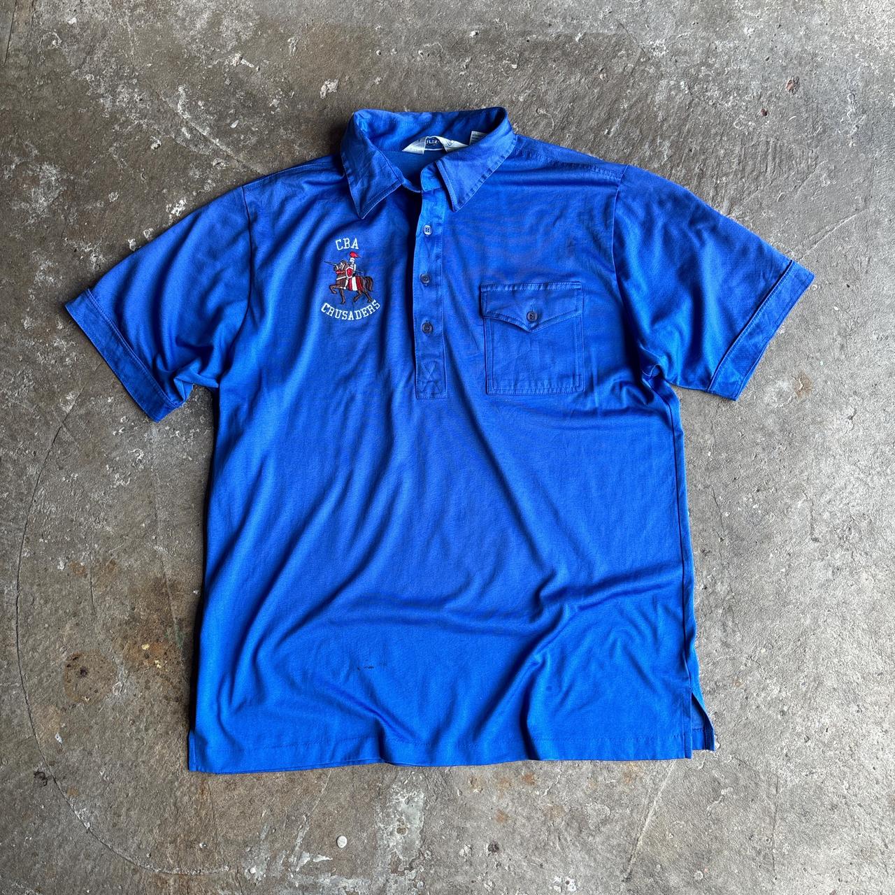 Vintage blue ‘CBA Crusaders’ polo shirt