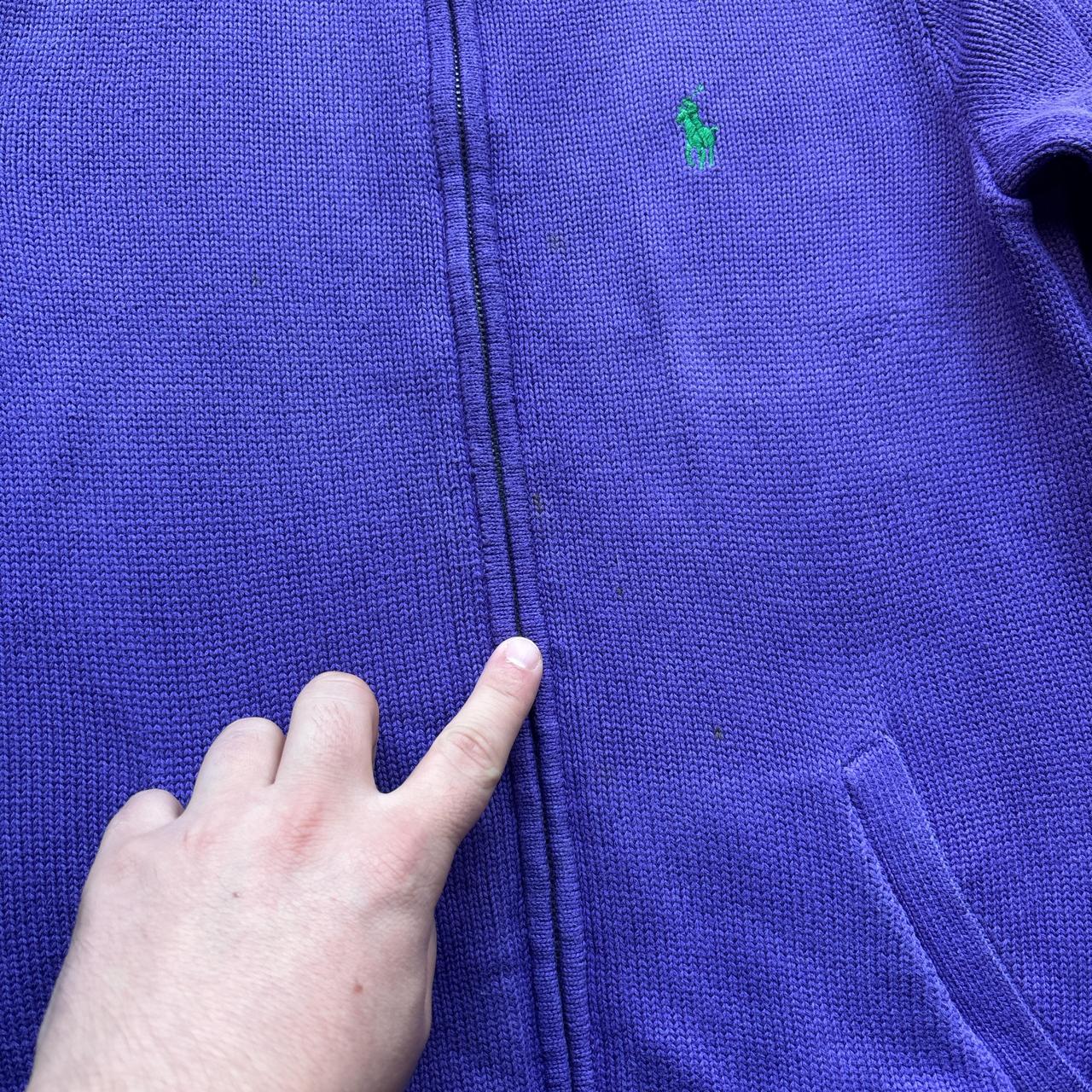 Vintage Purple Ralph Lauren Sport knitted zip-through sweater - M
