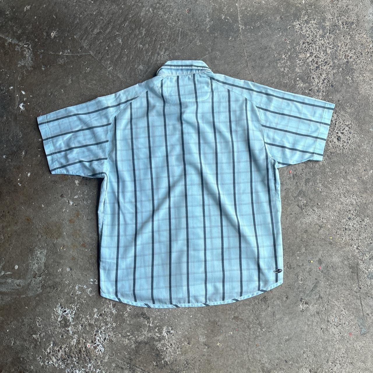 Blue Adidas Climalite Checkered Short Sleeve Shirt