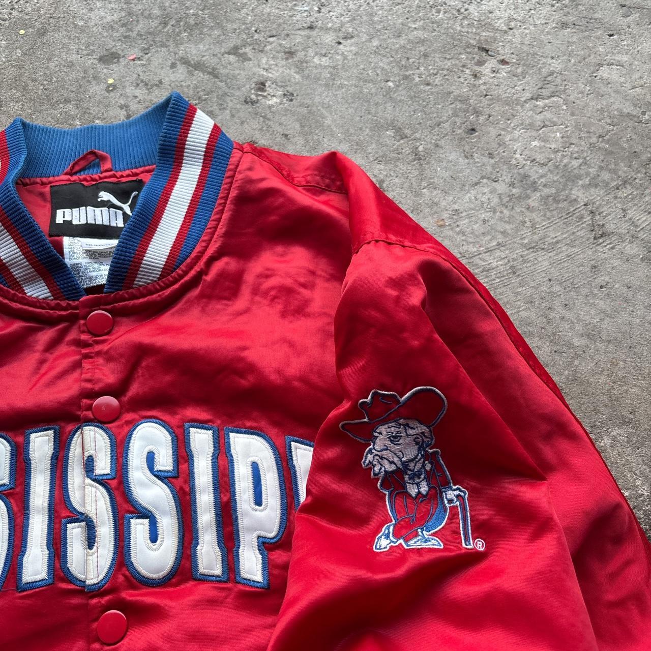 Red and blue Puma Mississippi State University varsity jacket