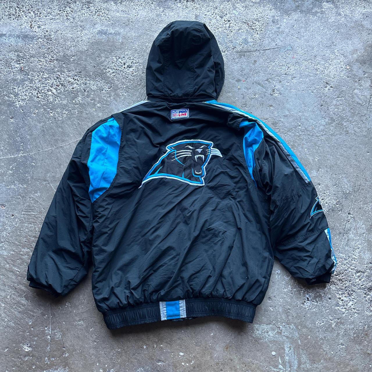 90s Black and Blue Panthers Starter NFL Pro Line Jacket - L
