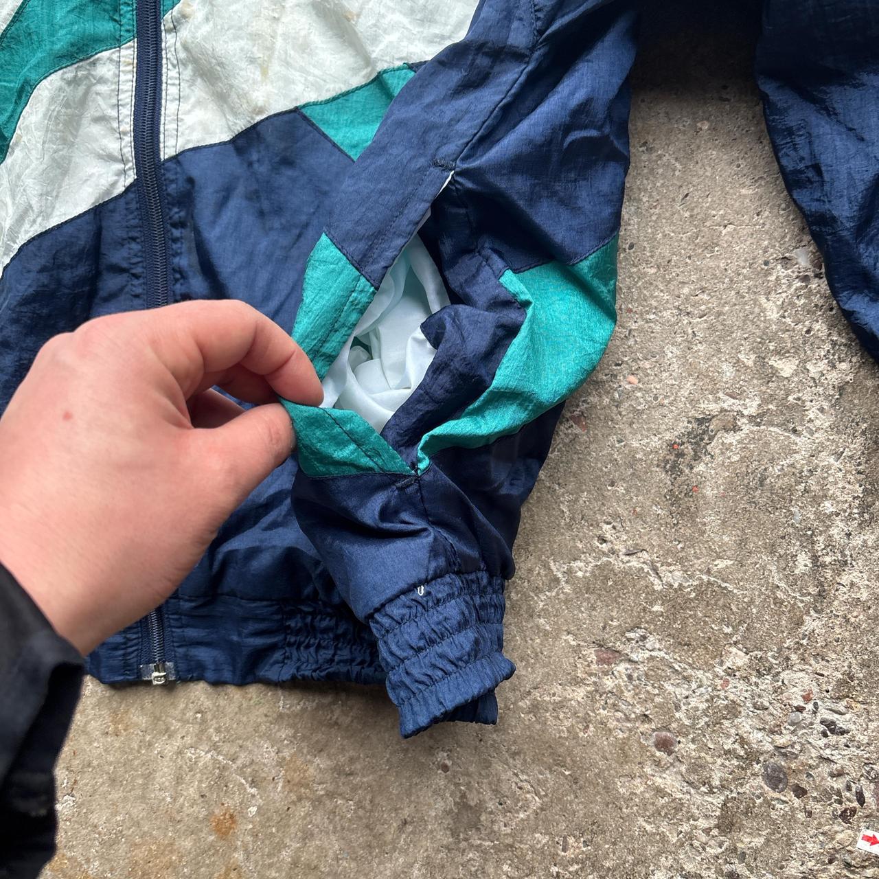 90s Navy track jacket with white and green design