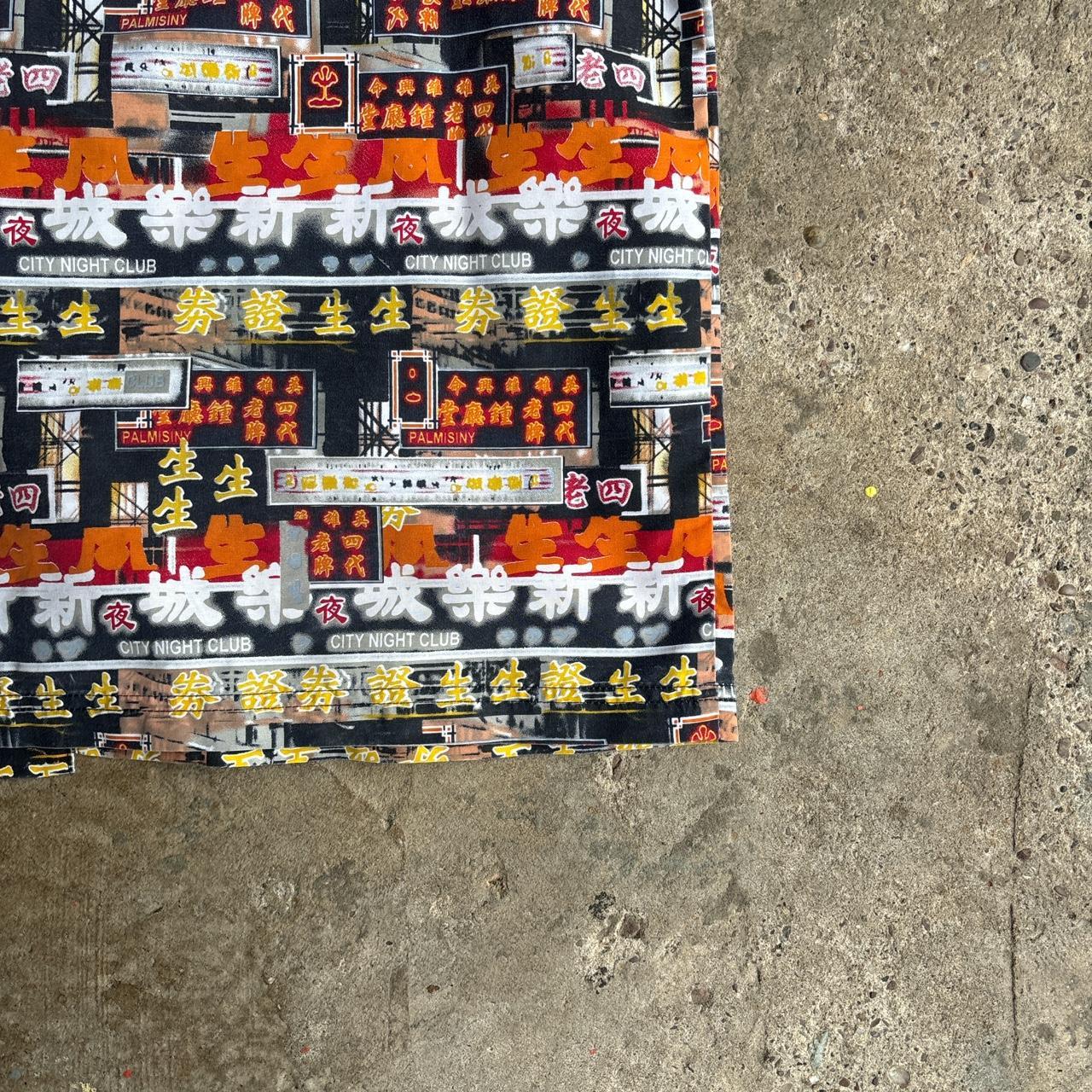 Japanese Graphic Fishbone Short Sleeve Shirt