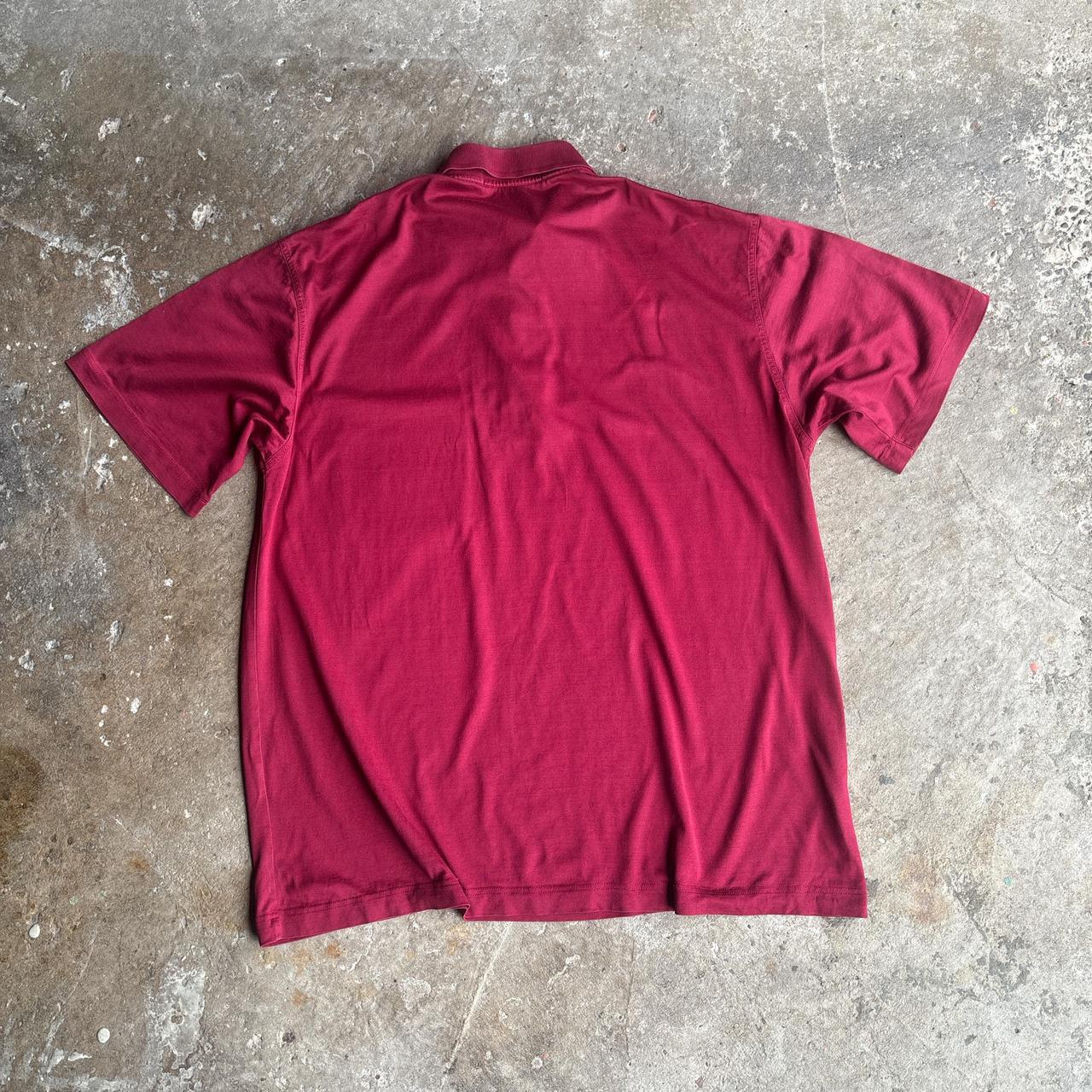 Vintage Burgundy Burberry Polo Shirt - L