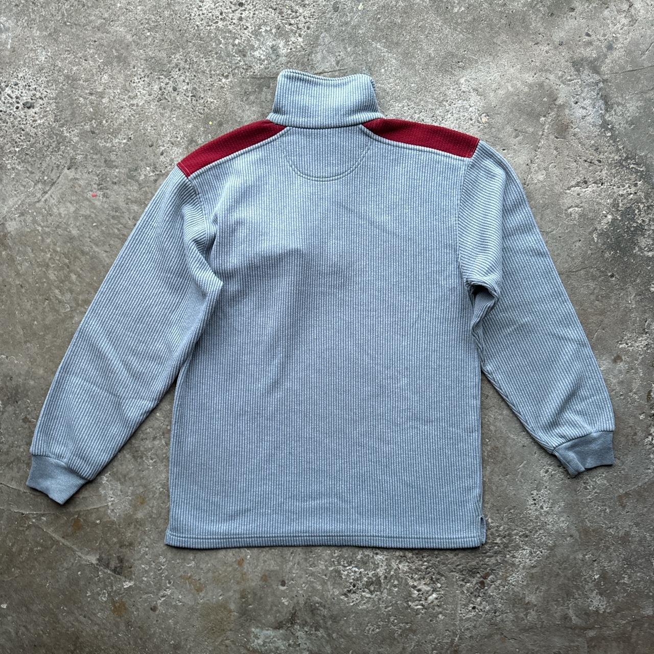 Grey and red corduroy 1/4 zip