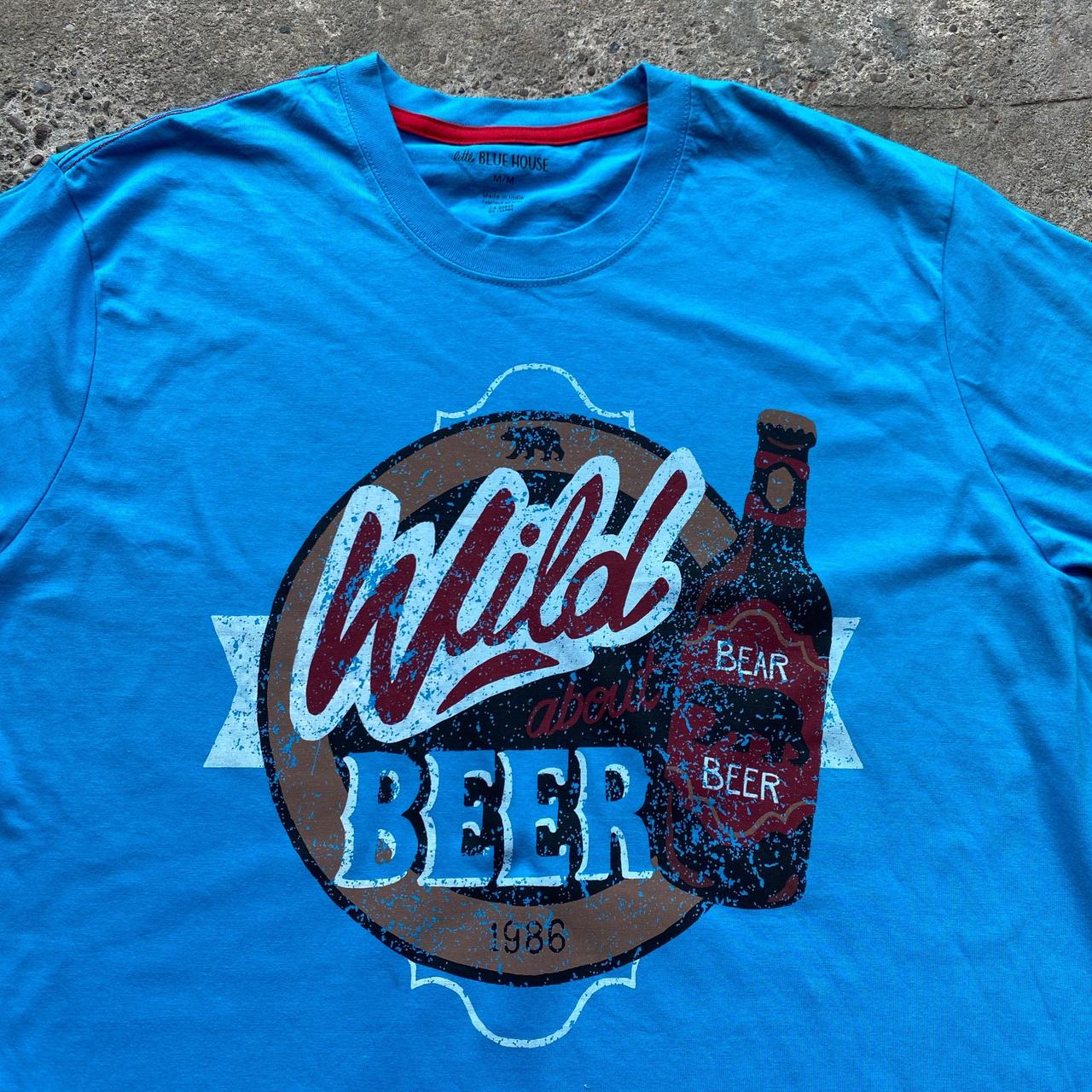 Blue graphic ‘Wild Beer’ t-shirt - M
