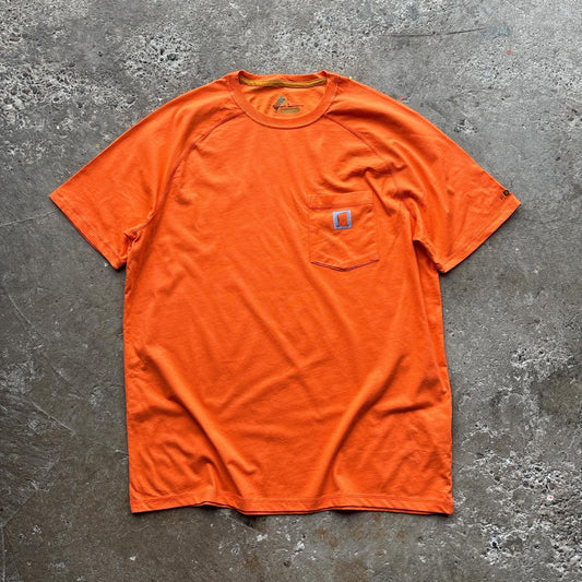 Orange Carhart sing pocket t-shirt - L