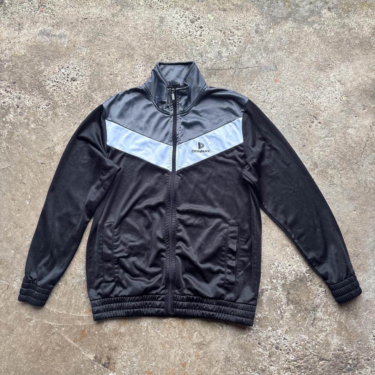 Vintage black, grey and white Donnay track jacket