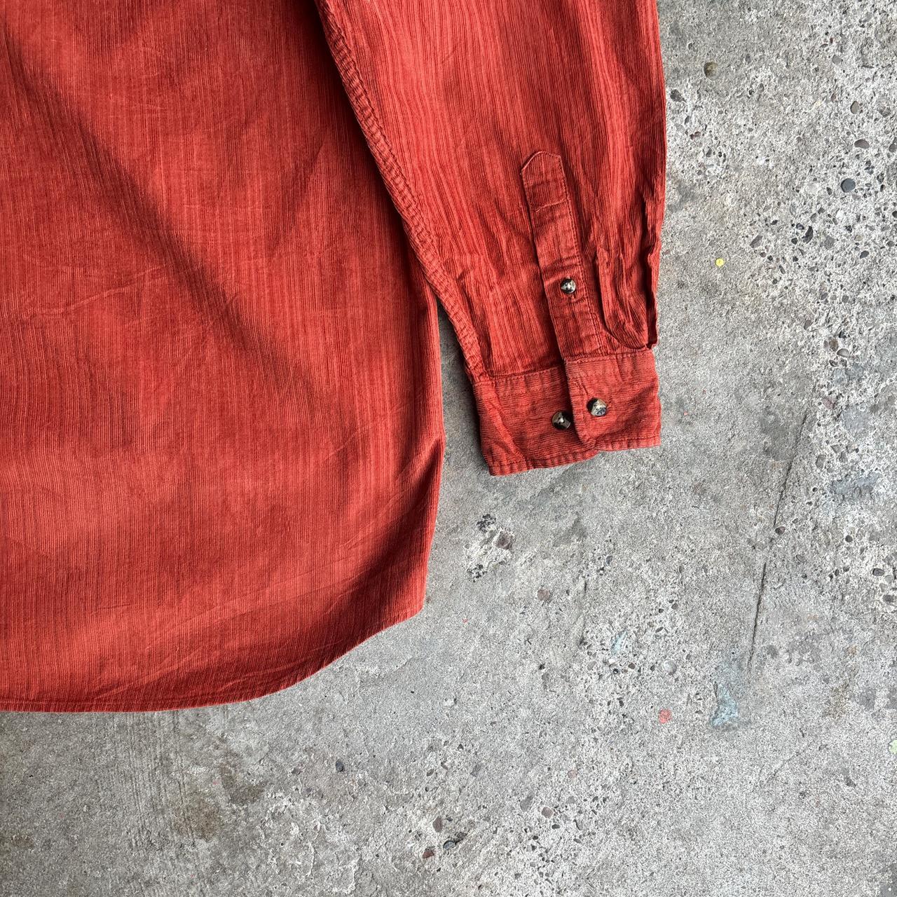 Orange Corduroy Button Up Shirt - L