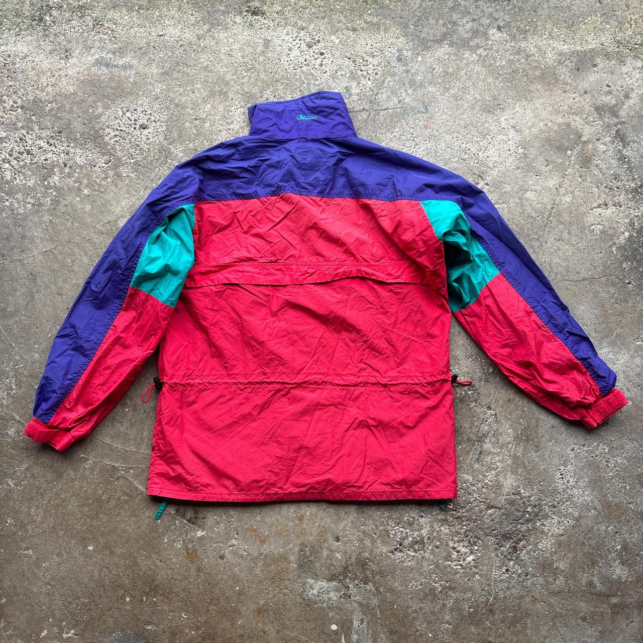 Vintage Red, purple and green Colombia rain jacket