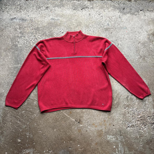 Y2K Tommy Hilfiger knitted quarter-zip - XL
