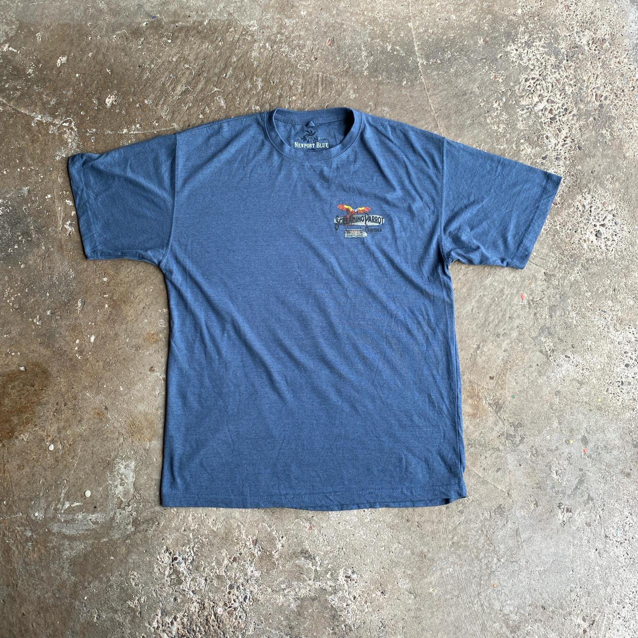 Blue Screaming Parrot Graphic T-Shirt - XL