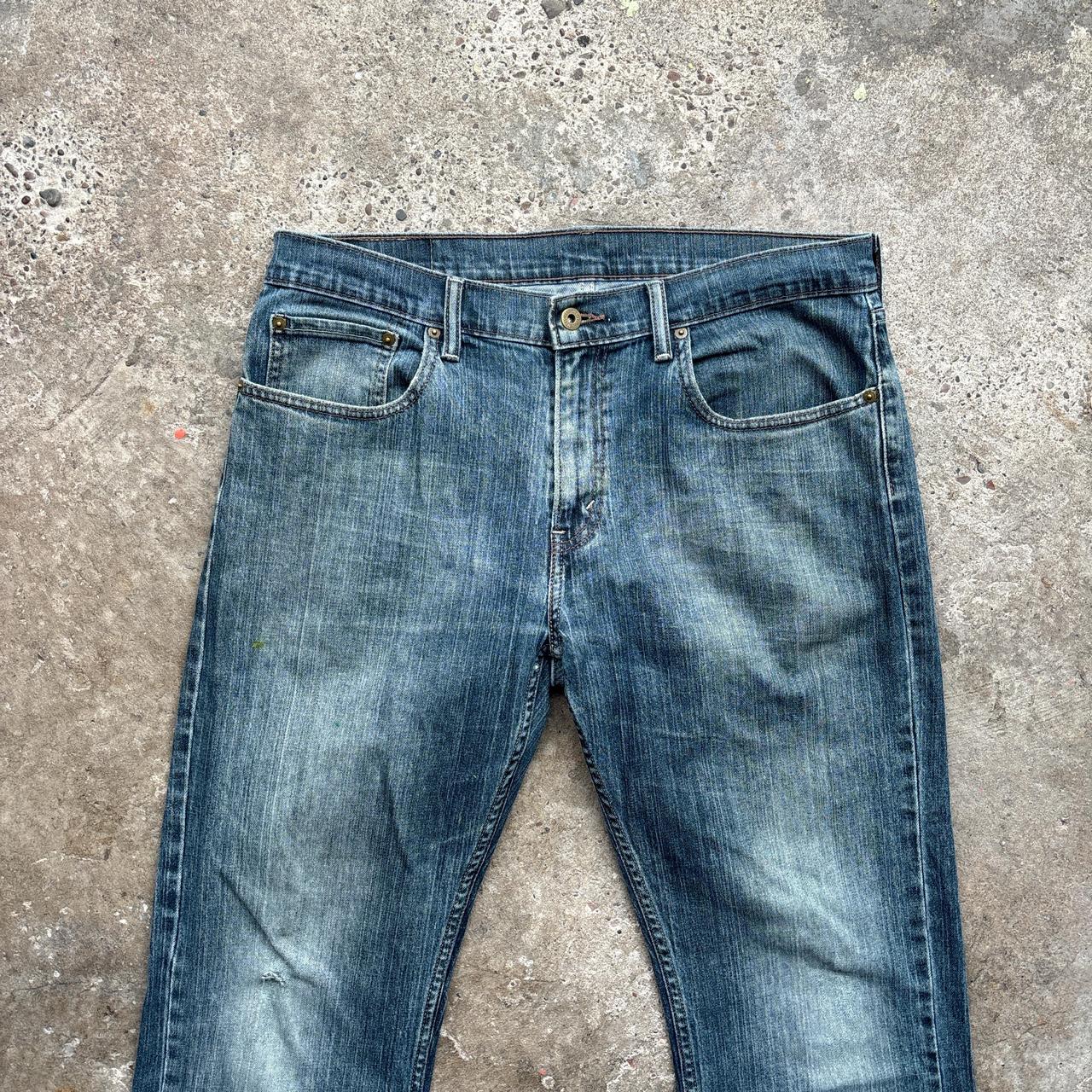 Levi Strauss & Co washed blue straight denim jeans