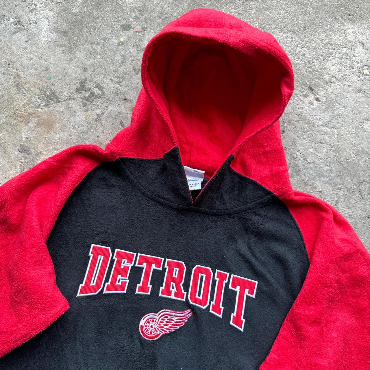 Red and black fleece hoody