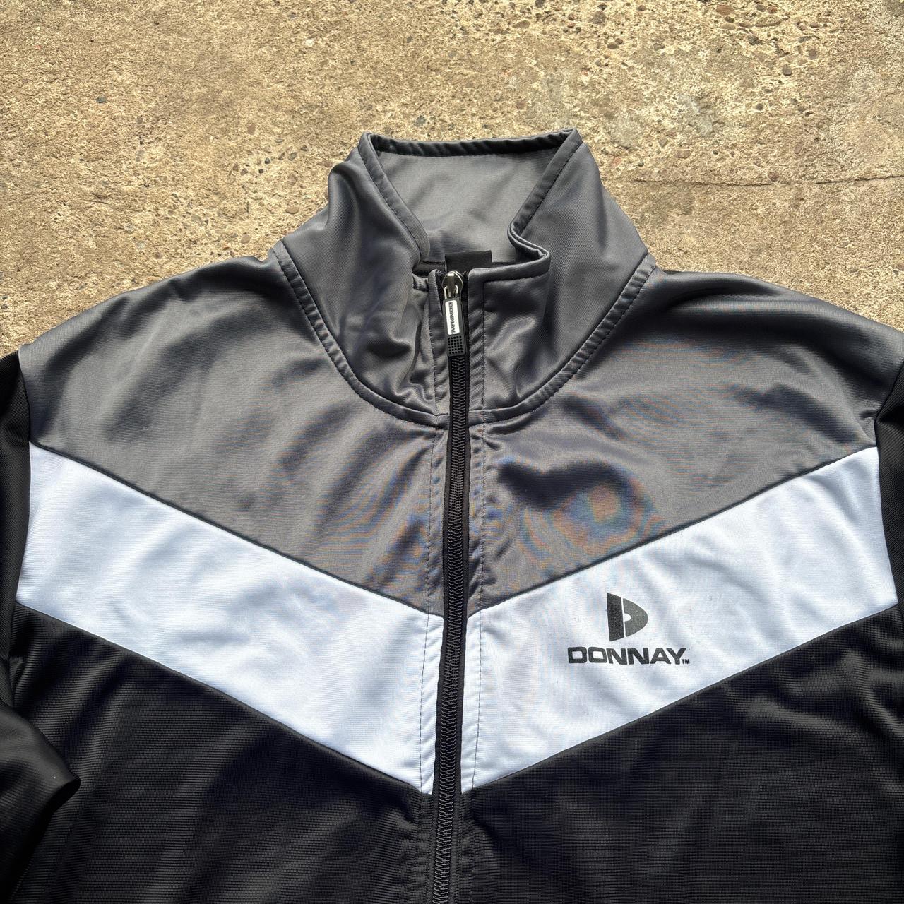 Vintage black, grey and white Donnay track jacket