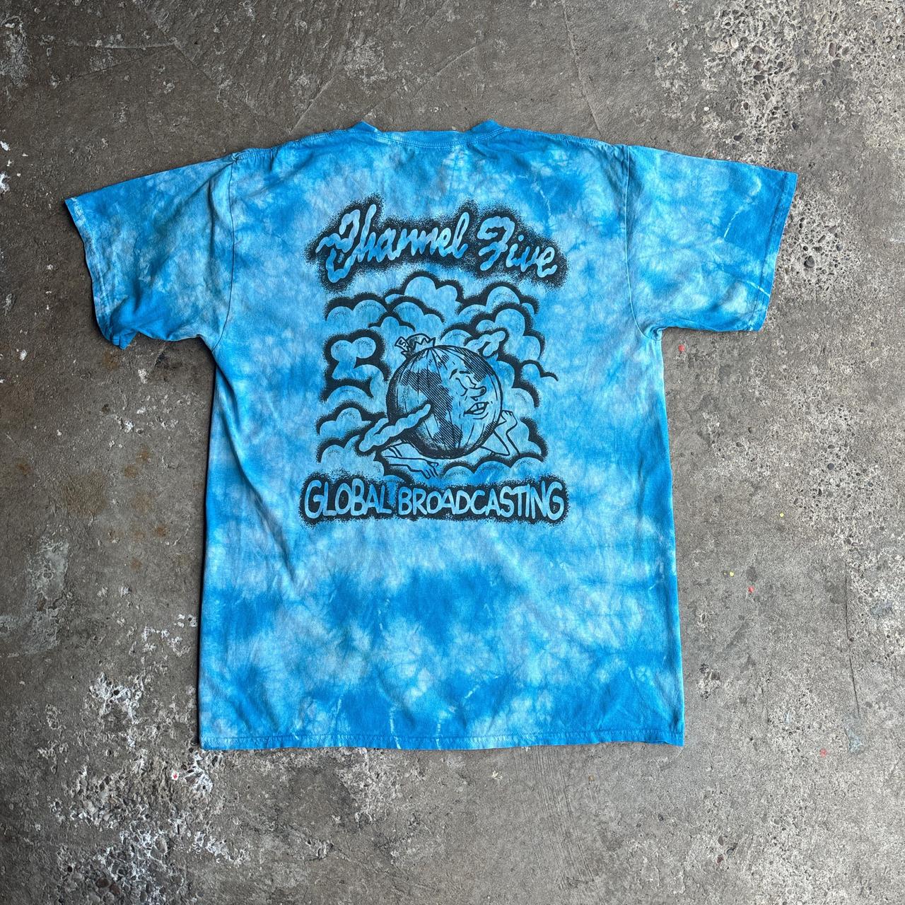 Blue & White Tie Dye Channel 5 News T-Shirt