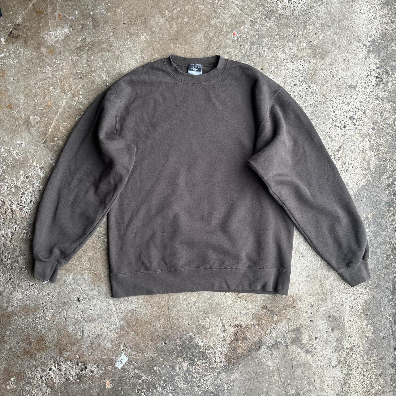 Brown Crewneck Cheetah Sweatshirt - L