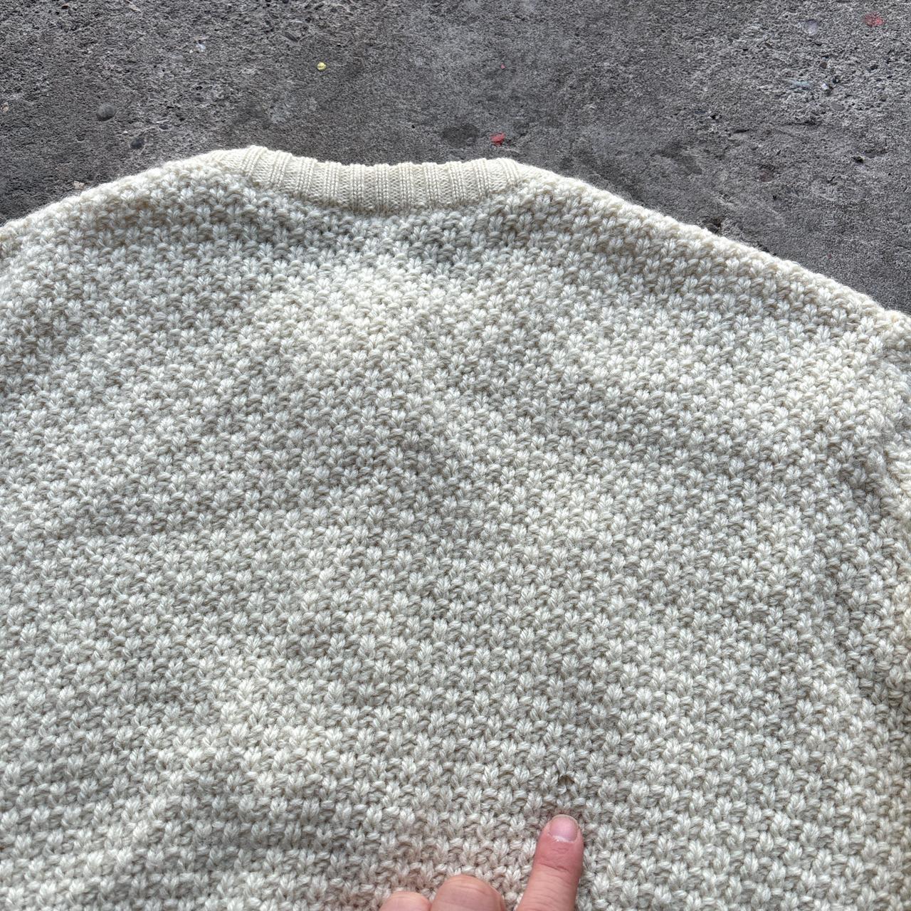 Hand knit cream cable knit cardigan