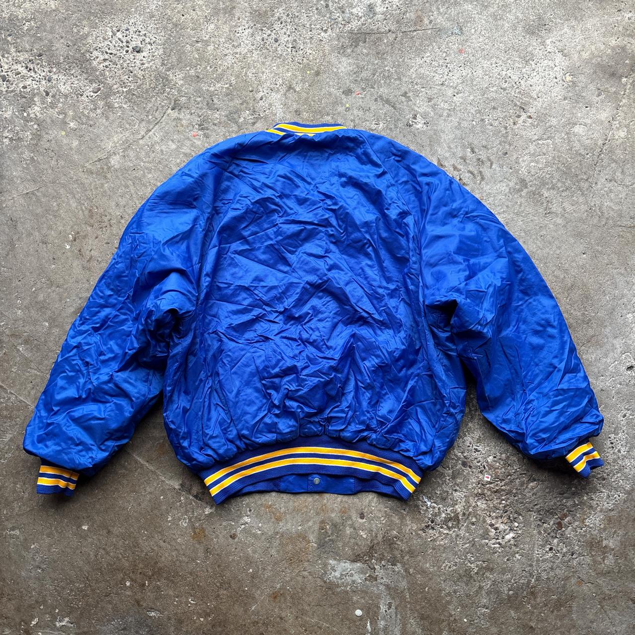 Vintage Blue bomber jacket with embroidered logo