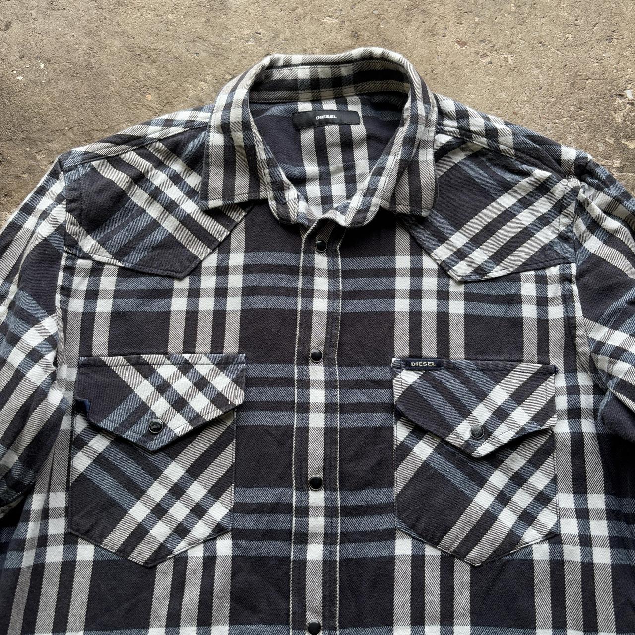 Black and blue Diesel chequered shirt