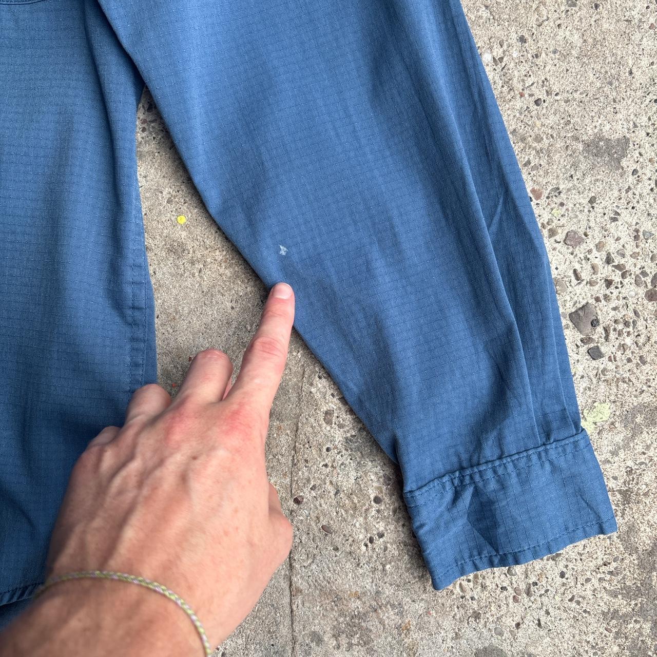 Blue Carhartt Double Pocket Textured Shirt - S