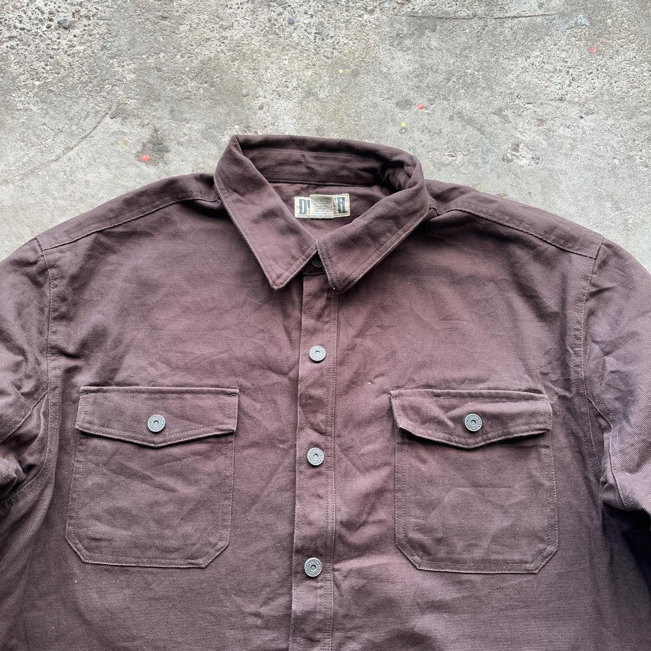 Brown workwear over shirt