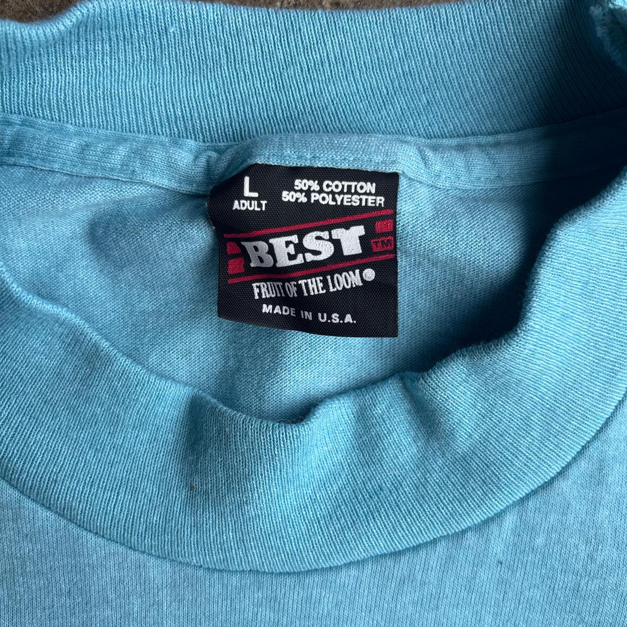 Blue Single Stitch Graphic Truck T-Shirt - L