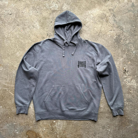 Grey Russell hoody with embroidered logo