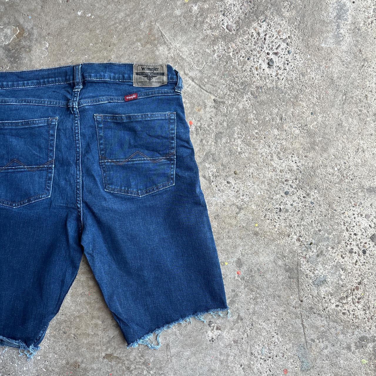 Blue Denim Wrangler Ripped Shorts